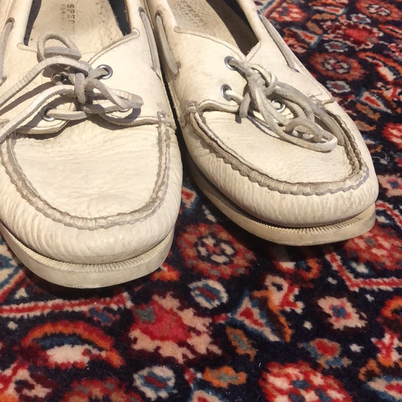 Sperry Topsiders Authentic Original Boat Shoe in White Leather - Picture 4 of 7